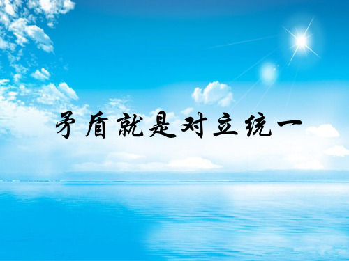 矛盾就是对立统一PPT教学课件