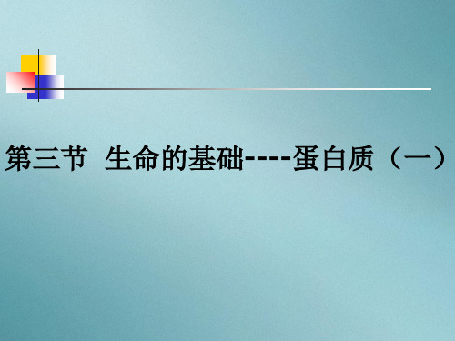 人教版化学选修一1.3《生命的基础—蛋白质》课件