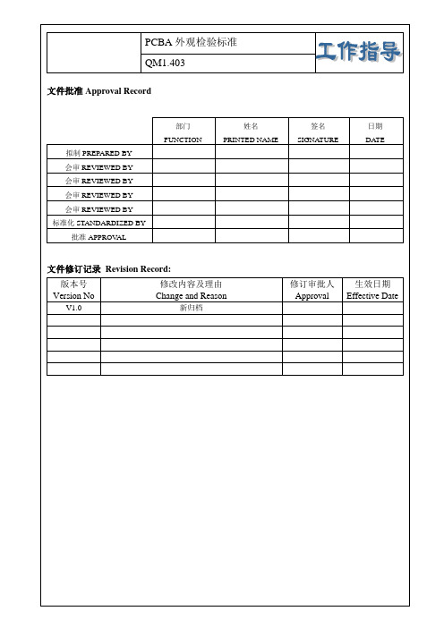 PCBA外观检验标准01