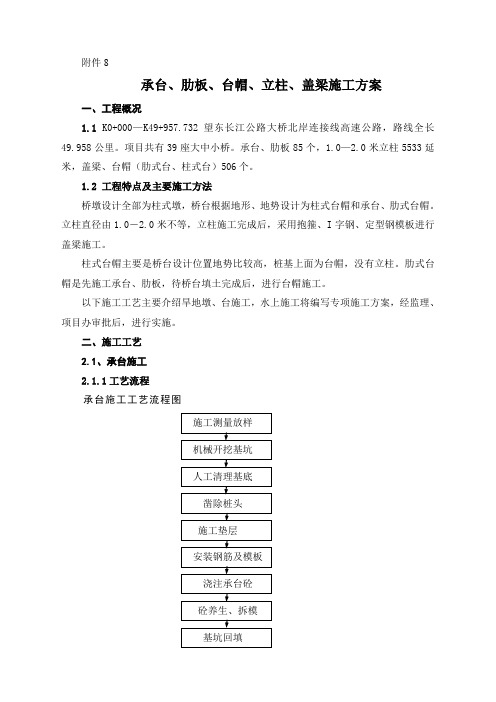 8承台、肋板、台帽、立柱盖梁施工方案