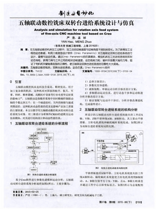 五轴联动数控铣床双转台进给系统设计与仿真