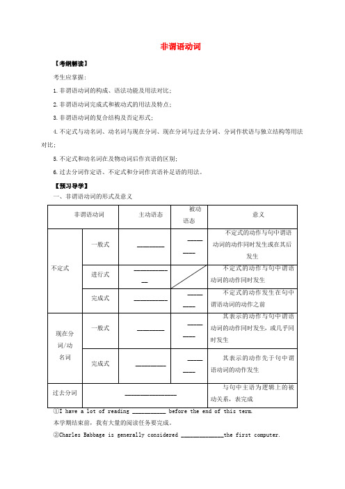 高考英语二轮专题复习非谓语动词导学案0507152.doc