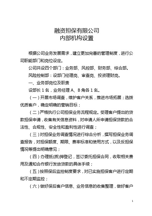 担保公司内部机构设置.doc