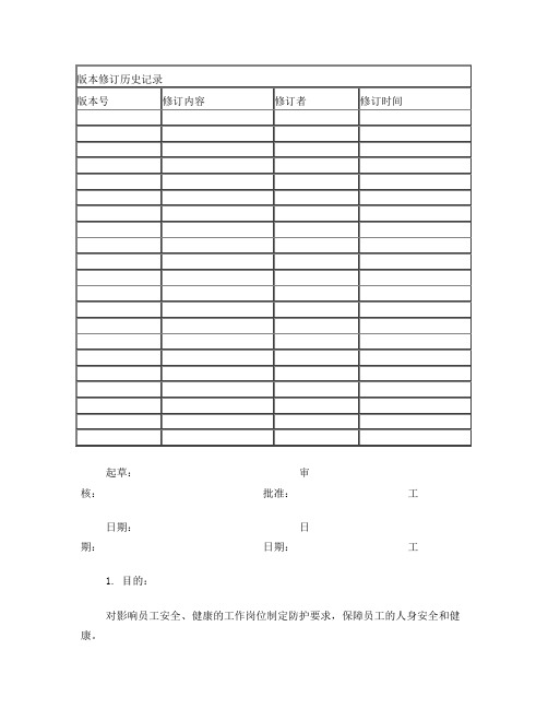 职业健康安全管理规范