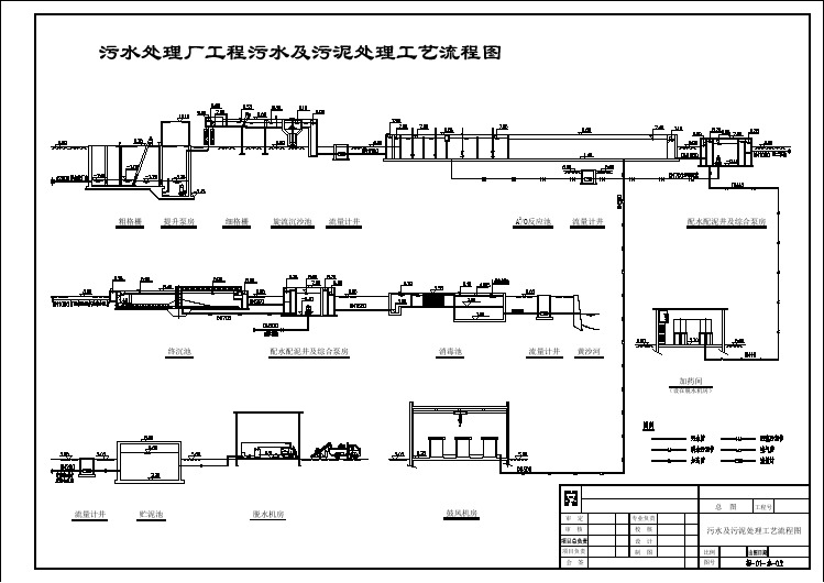 污水处理厂工程污水及污泥处理工艺流程施工图