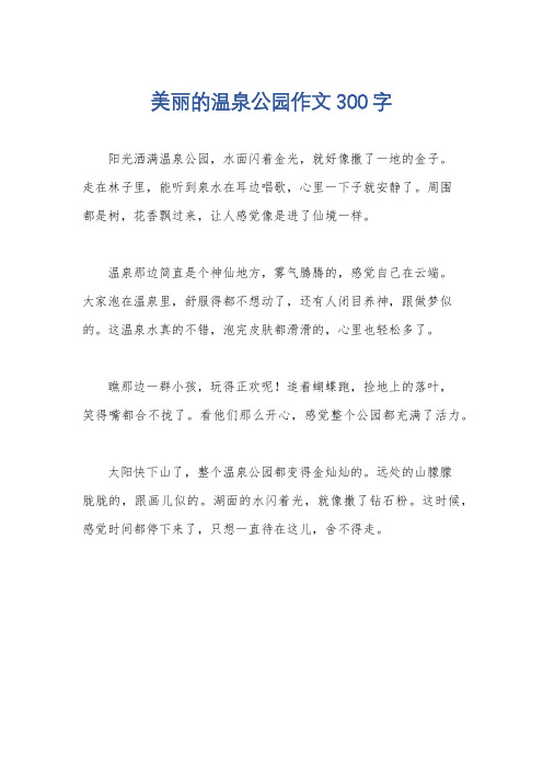 美丽的温泉公园作文300字