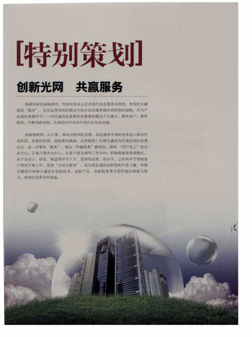 创新光网 共赢服务——以顾客需求为导向 助力运营商成功转型——访烽火通信客户服务中心总经理曾军