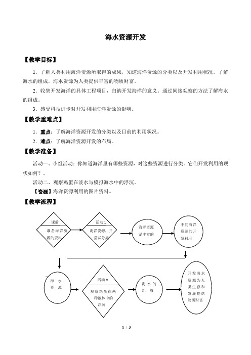 海水资源开发_教案