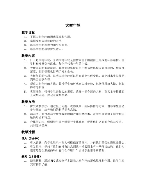 大树年轮小班科学教案