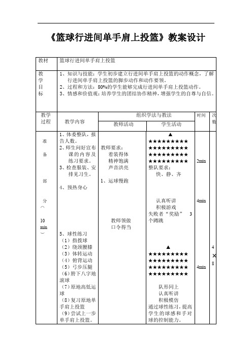 初中体育_篮球行进间单手肩上投篮教学设计学情分析教材分析课后反思