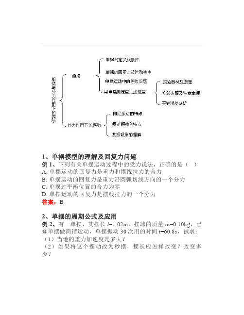 高中物理：单摆模型的理解