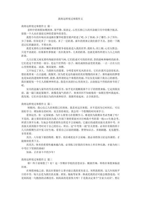 我将这样度过寒假作文