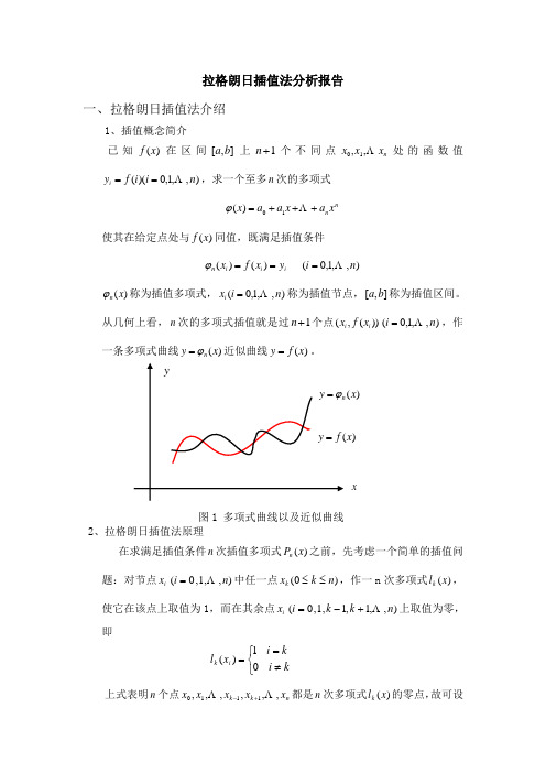 拉格朗日插值法分析报告