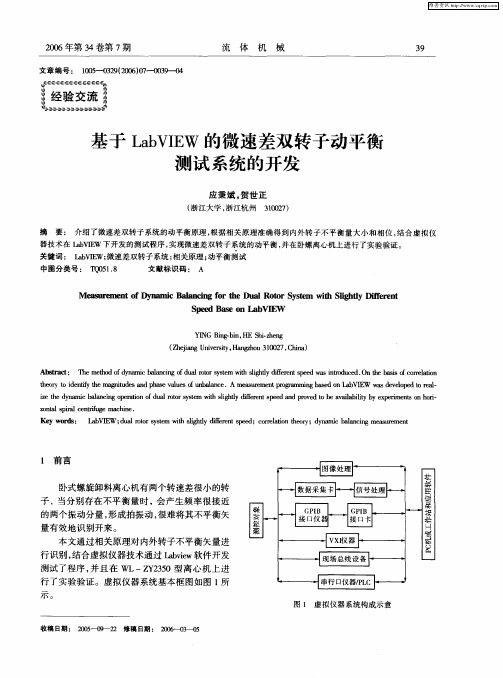 基于LabVIEW的微速差双转子动平衡测试系统的开发