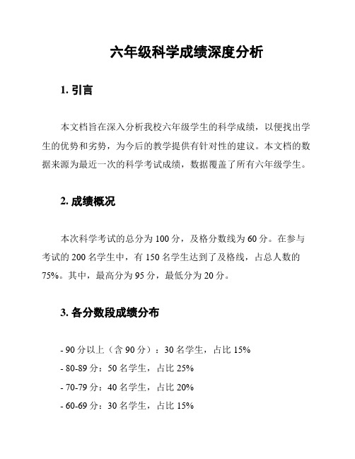 六年级科学成绩深度分析