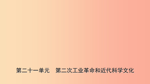 山东省2019年中考历史一轮复习世界史第二十一单元第二次工业革命和近代科学文化课件PPT