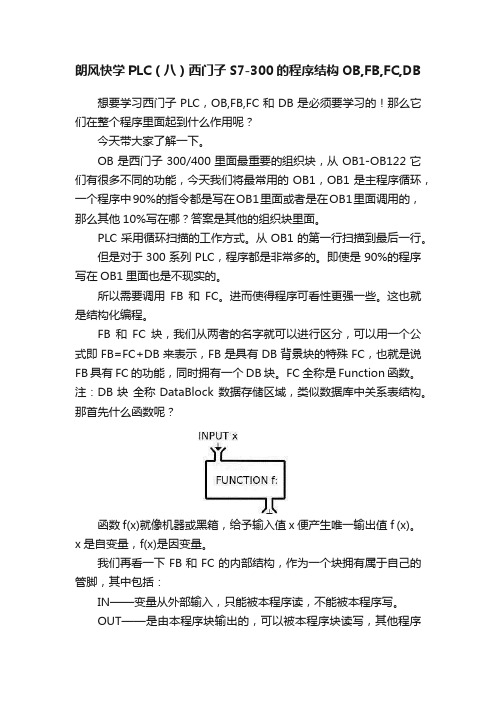 朗风快学PLC（八）西门子S7-300的程序结构OB,FB,FC,DB