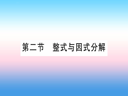 (宁夏专版)2019中考数学复习-第1轮 考点系统复习 第1章 数与式 第2节 整式与因式分解(讲解