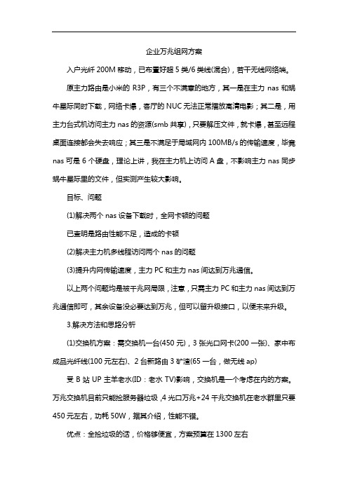 企业万兆组网方案