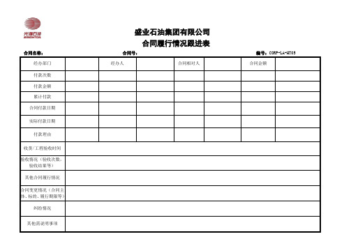 石油集团合同履行情况跟进表