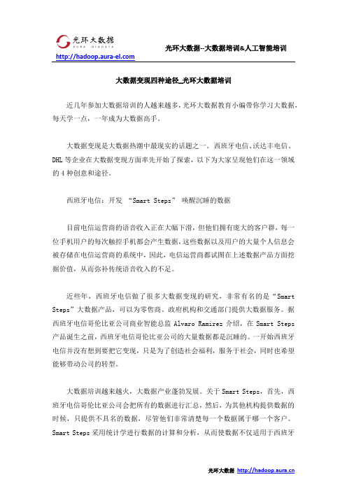 大数据变现四种途径_光环大数据培训