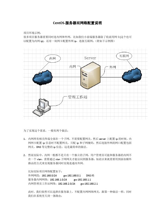 CentOS-双网络路由配置说明