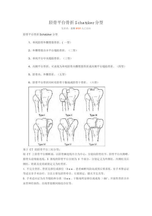 胫骨平台骨折分型及治疗原则