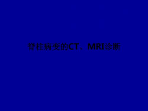 脊柱病变的CT、MRI诊断PPT课件