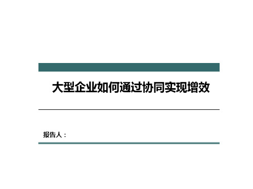 大型企业集团如何通过协同实现增效-精选