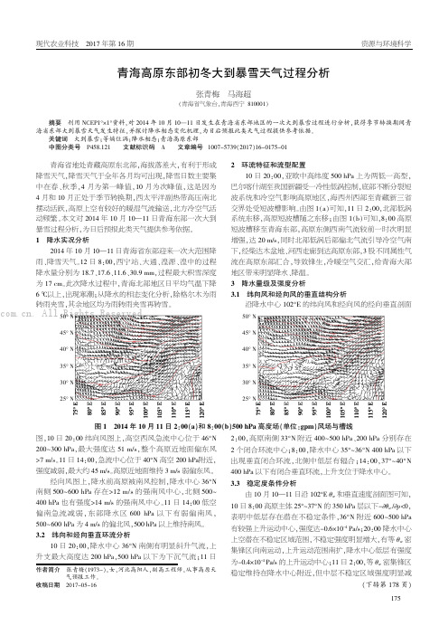 青海高原东部初冬大到暴雪天气过程分析