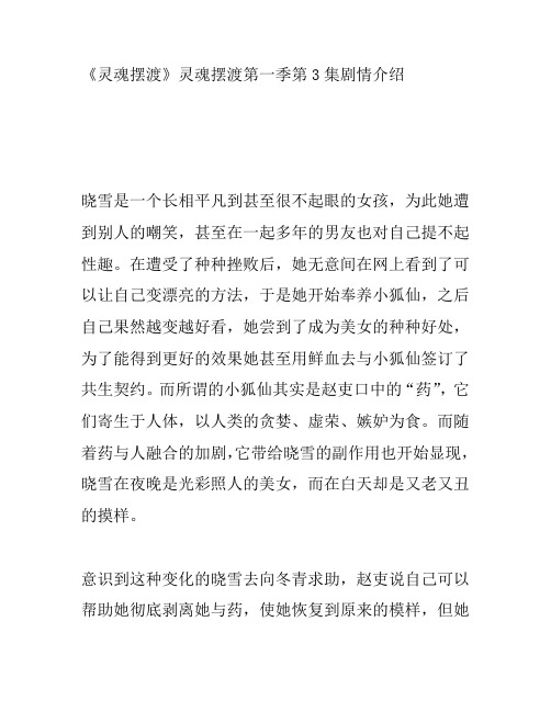 《灵魂摆渡》灵魂摆渡第一季第3集剧情介绍