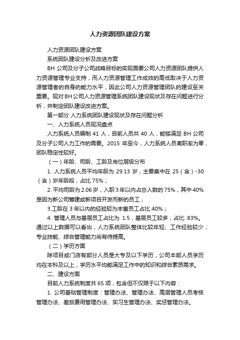 人力资源团队建设方案