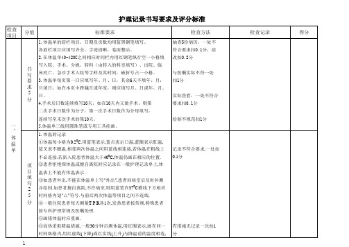 护理记录书写要求