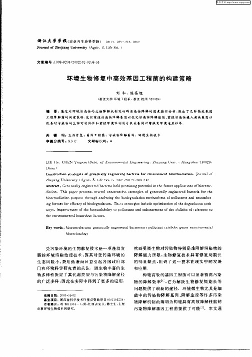 环境生物修复中高效基因工程菌的构建策略