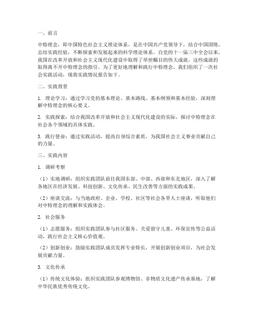 中特理念的社会实践报告