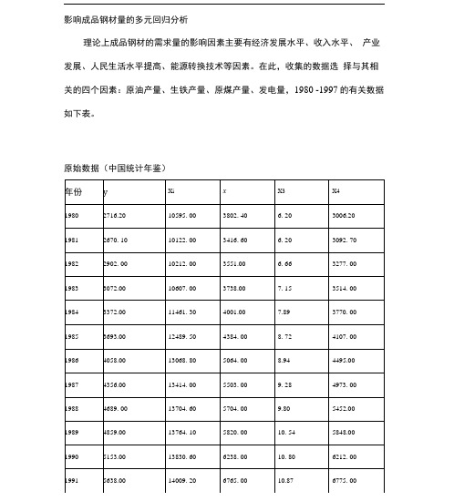 实用回归分析小论文