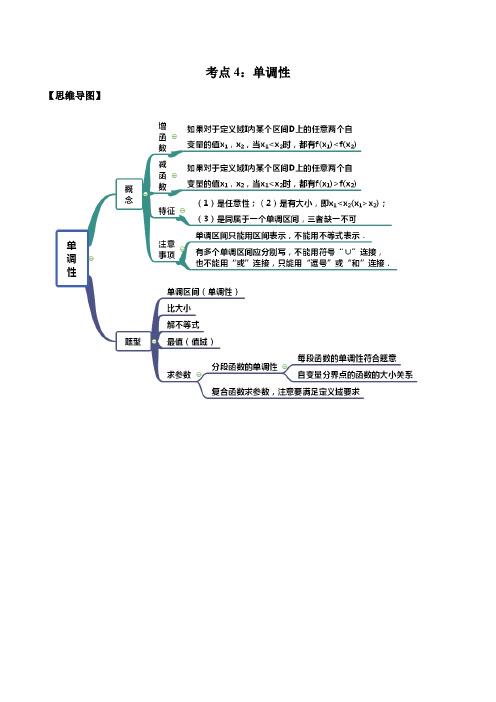 2021高考数学考点精讲精练《04 单调性》(讲解)(原卷版)