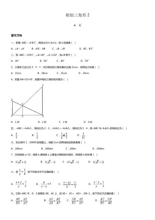 相似三角形练习题2