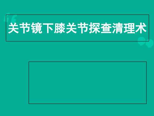 关节镜关节镜下膝关节探查清理术