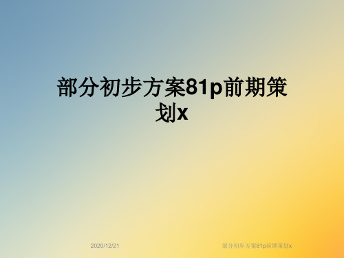 部分初步方案81p前期策划x