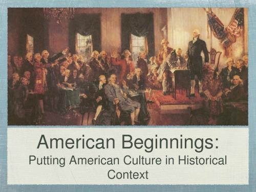 American Beginnings 美国历史开端