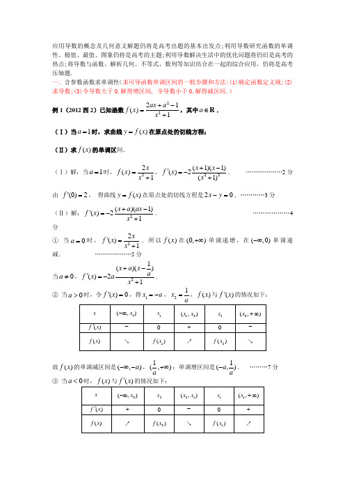 含参数的导数问题