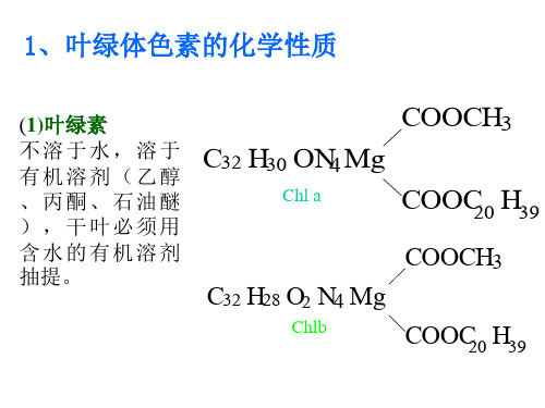 Chapter3叶绿体色素的化学性质