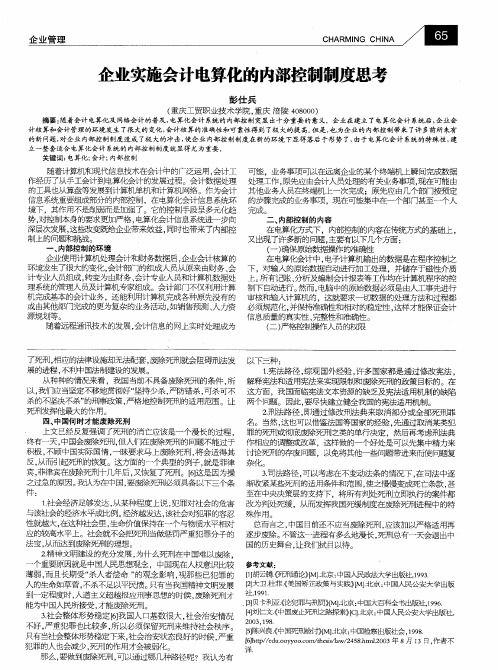 企业实施会计电算化的内部控制制度思考