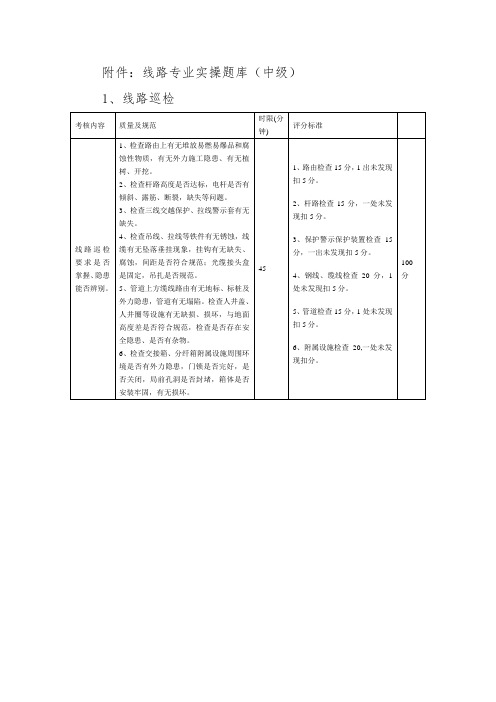 江苏电信综合化维护认证线路专业实操题库(中级)