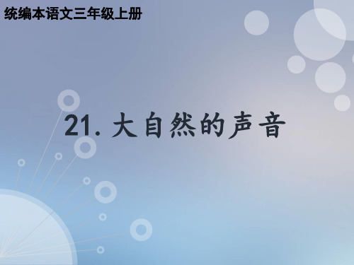 三年级上册语文课件  大自然的声音  人教部编版(共13张PPT)