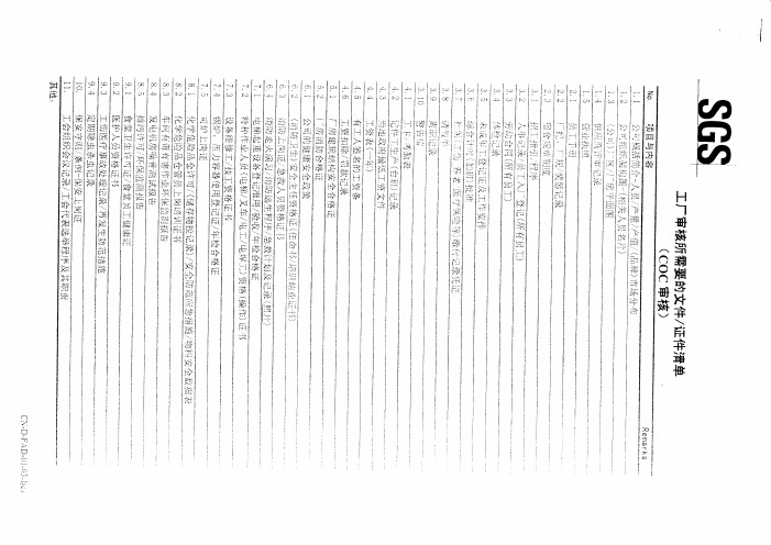 SGS社会责任COC审核文件_证件清单