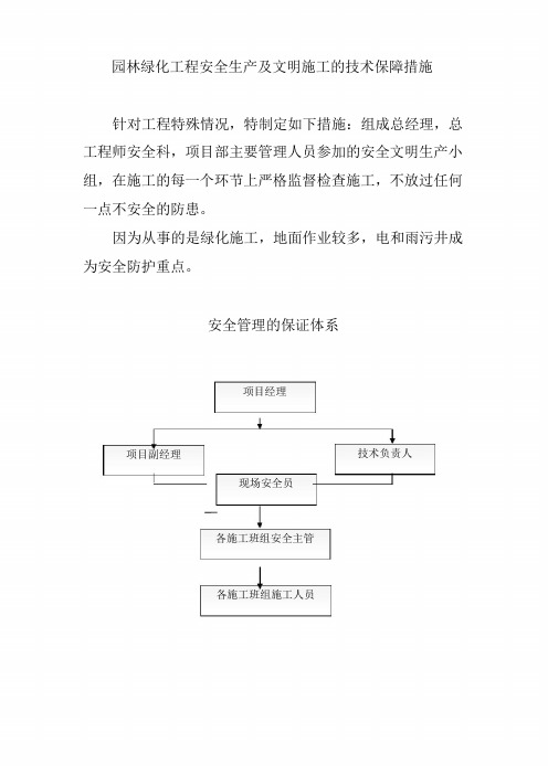 园林绿化工程安全生产及文明施工的技术保障措施