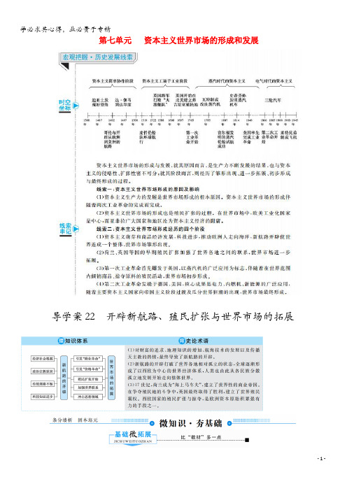 2020高考历史总复习22开辟新航路、殖民扩张与世界市场的拓展导学案(含解析)