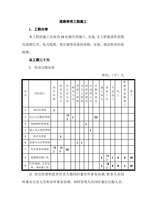 道路照明工程施工